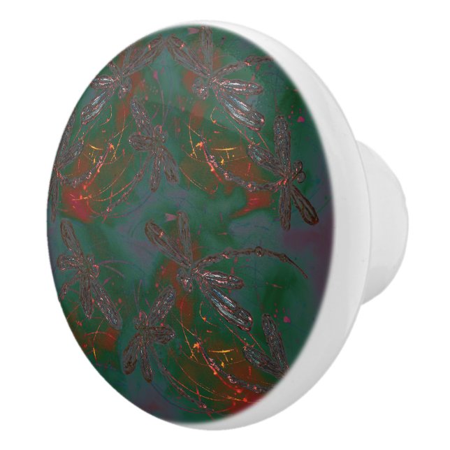 Bouton De Porte En Céramique Danse de cirque Libellules (Droite)