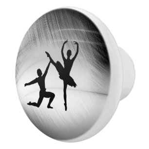 Bouton De Porte En Céramique Danse de couple de ballet