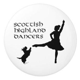 Bouton De Porte En Céramique Danse des Highlands écossais