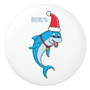 Bouton De Porte En Céramique Dauphin mignon avec dessin animé du chapeau du Pèr