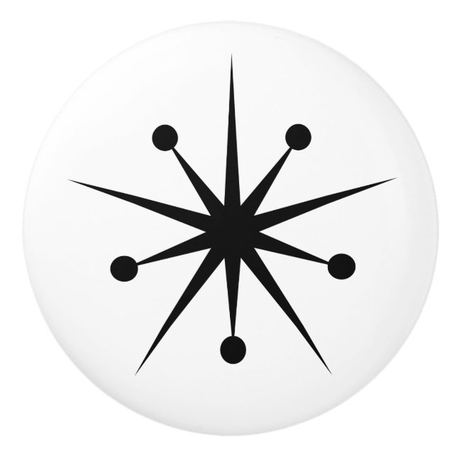 Bouton De Porte En Céramique Début de MCM atomique Abstraite moderne du milieu  (Devant)