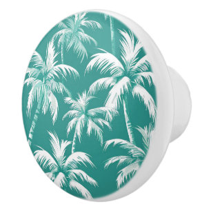 Bouton De Porte En Céramique Décor d'accent de l'île tropicale au palmier sarce