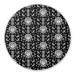 Bouton De Porte En Céramique Décor d'origine artistique aztèque mexicaine