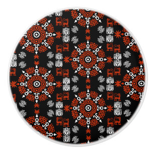 Bouton De Porte En Céramique Décor d'origine artistique aztèque mexicaine
