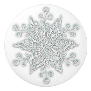 Bouton De Porte En Céramique Décor hivernal Snowflake Knob en céramique moderne