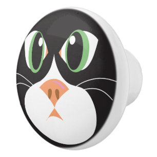 Bouton De Porte En Céramique Décor régnant de chats et de Dogs_Furry