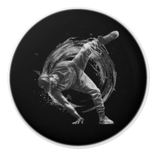 Bouton De Porte En Céramique Décor Style urbain Monochrome Motion Art
