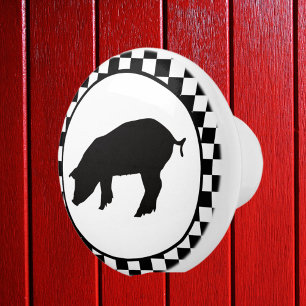 Bouton De Porte En Céramique décoration pour les amateurs de cochon de campagne