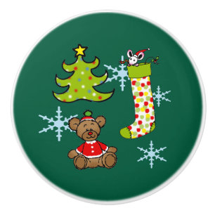 Bouton De Porte En Céramique décorations de Noël joyeuses