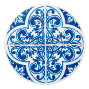 Bouton De Porte En Céramique Deep Blook Retro Carrelage Look Ceramic Knob