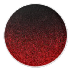 Bouton De Porte En Céramique Dégradé de Parties scintillant rouge et noire
