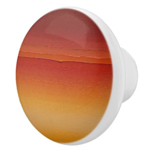 Bouton De Porte En Céramique dégradé de touches rouge orange et jaune