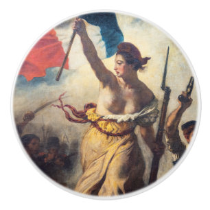 Bouton De Porte En Céramique Delacroix - Liberté À La Tête Du Peuple Gros Plan