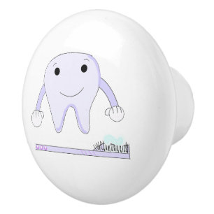 Bouton De Porte En Céramique Dents et brosse à dents mignons