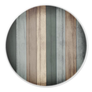 Bouton De Porte En Céramique Des rayures de bois d'antiquité néotique rustiqu