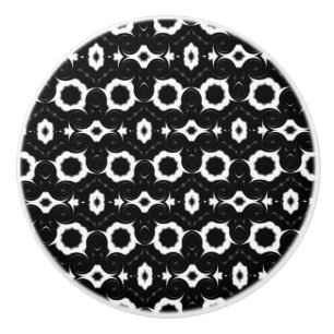 Bouton De Porte En Céramique Design classique noir et blanc