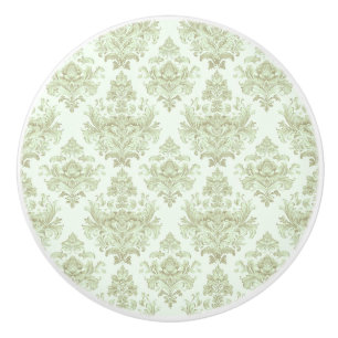 Bouton De Porte En Céramique Design de défilement vert doux