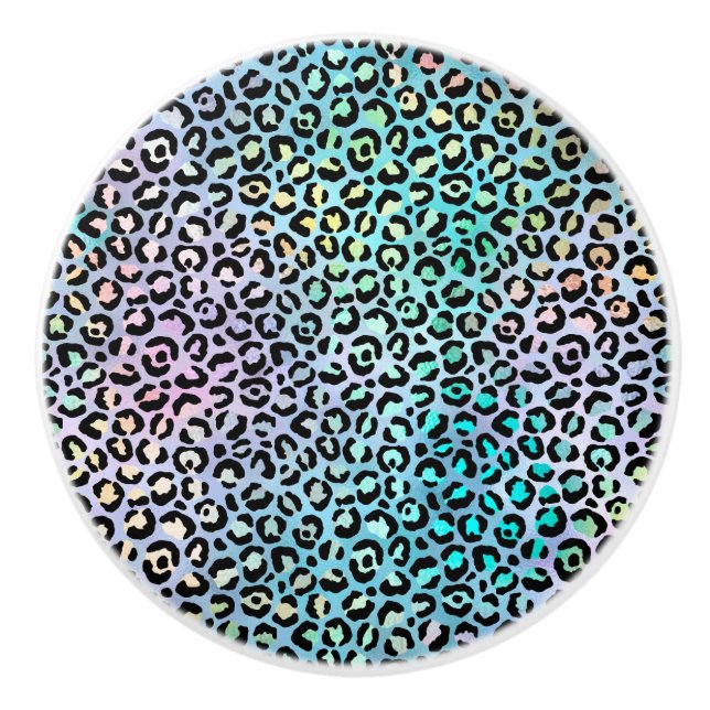 Bouton De Porte En Céramique Design de la série Leopard Iridescente 8 (Devant)