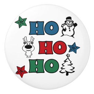 Bouton De Porte En Céramique Design de Noël Ho-Ho-Ho
