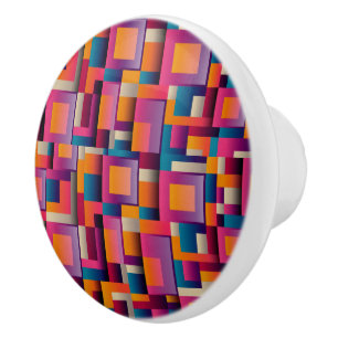 Bouton De Porte En Céramique Design géométrique coloré Porte en céramique