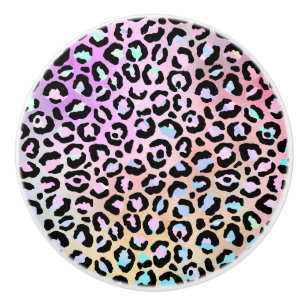 Bouton De Porte En Céramique Design Iridescendant Leopard Series 6