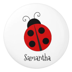 Bouton De Porte En Céramique Design Ladybug