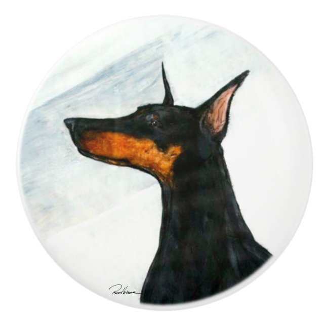 Bouton De Porte En Céramique Designer Chien (Devant)