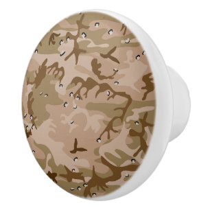 Bouton De Porte En Céramique Dessert Camouflage avec galets, Militaire, Armée