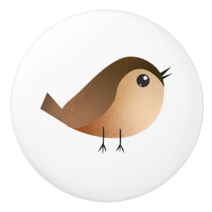 Bouton De Porte En Céramique Dessin d'Oiseau de Bruant