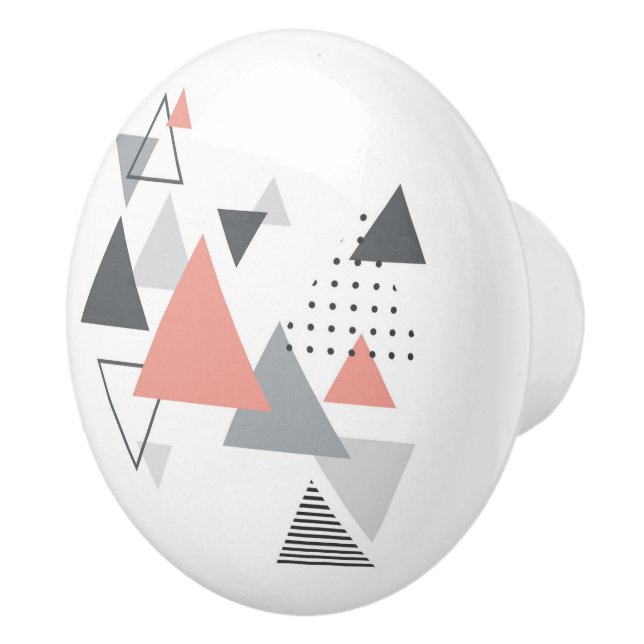 Bouton De Porte En Céramique Dessin géométrique scandinave abstrait (Droite)