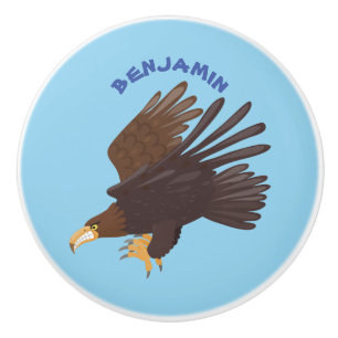 Bouton De Porte En Céramique dessin humoristique d'aigle royal
