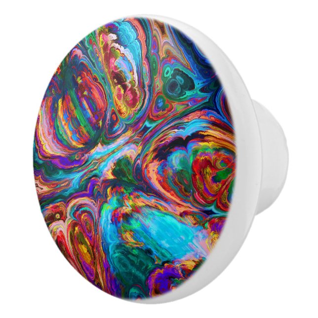 Bouton De Porte En Céramique Dessin moderne de peintures (Droite)