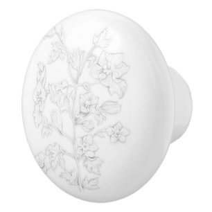 Bouton De Porte En Céramique Dessin Mughal sur un bouton en céramique