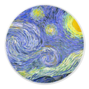 Bouton De Porte En Céramique Détail de nuit étoilée par Vincent van Gogh