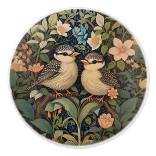 Bouton De Porte En Céramique Deux Bébés Oiseaux Mignons Jardin Botanique