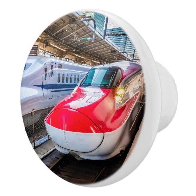 Bouton De Porte En Céramique Deux Shinkansen à la gare de Tokyo (Droite)