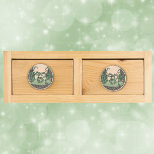 Bouton De Porte En Céramique Deux Vintages Amour Amoureux Grenouilles Vertes Lu