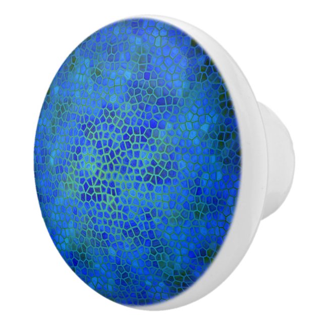 Bouton De Porte En Céramique Dinosaure bleu caché (Droite)