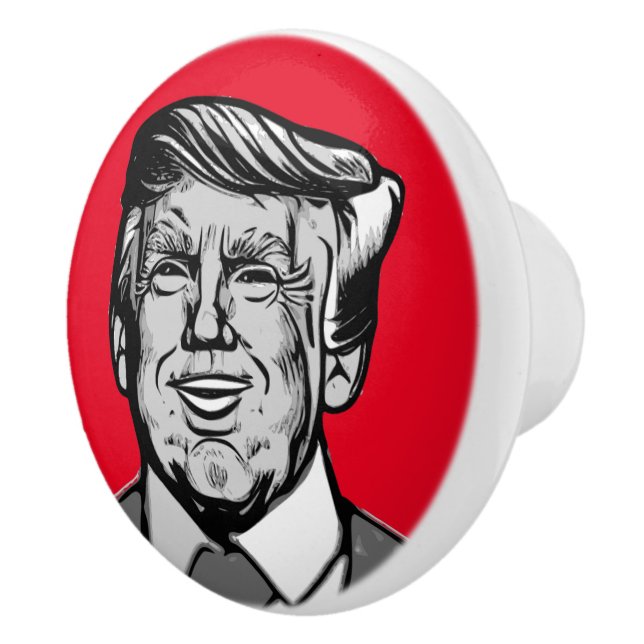 BOUTON DE PORTE EN CÉRAMIQUE DONALD TRUMP (Droite)