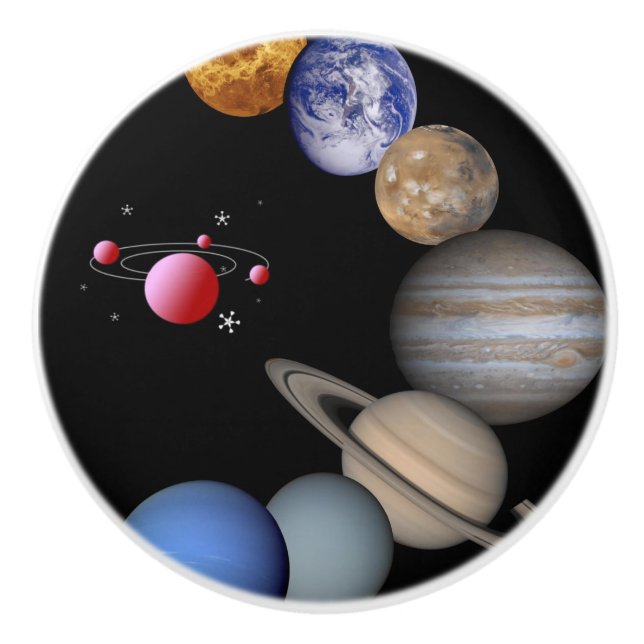 Bouton De Porte En Céramique Door Knob Planets  (Devant)