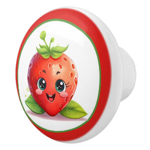 Bouton De Porte En Céramique Douce cuisine de souris aux fraises