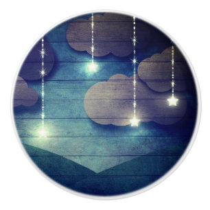 Bouton De Porte En Céramique Douces rêves Ciel nocturne lumineux étoile pendant