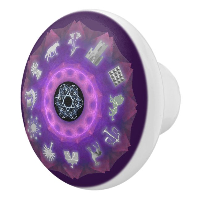 Bouton De Porte En Céramique Douze tribus (Droite)