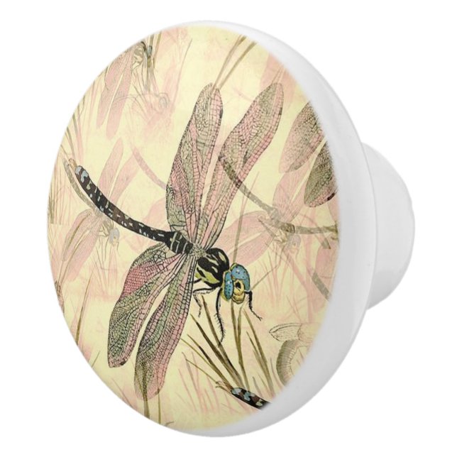 Bouton de porte en céramique Dragonfly/Tirage (Droite)