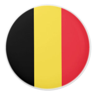 Bouton De Porte En Céramique Drapeau belge patriotique