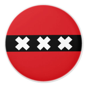 Bouton De Porte En Céramique Drapeau d'Amsterdam