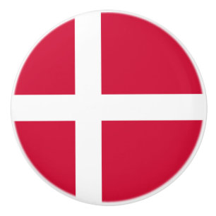 Bouton De Porte En Céramique Drapeau Danemark Ceramic Knob