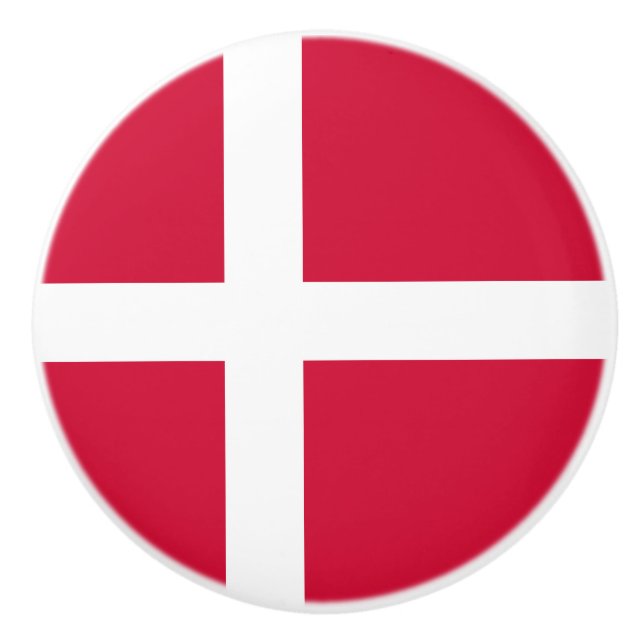 Bouton De Porte En Céramique Drapeau Danemark Ceramic Knob (Devant)