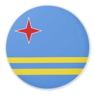Bouton De Porte En Céramique Drapeau d'Aruba