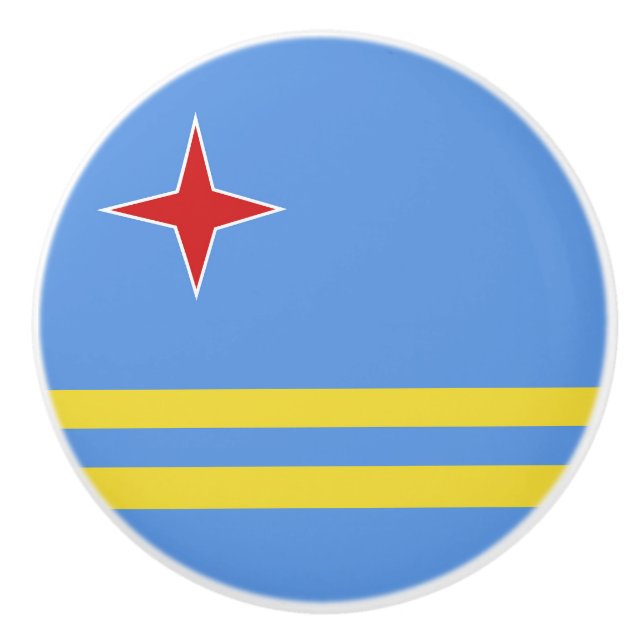 Bouton De Porte En Céramique Drapeau d'Aruba (Devant)